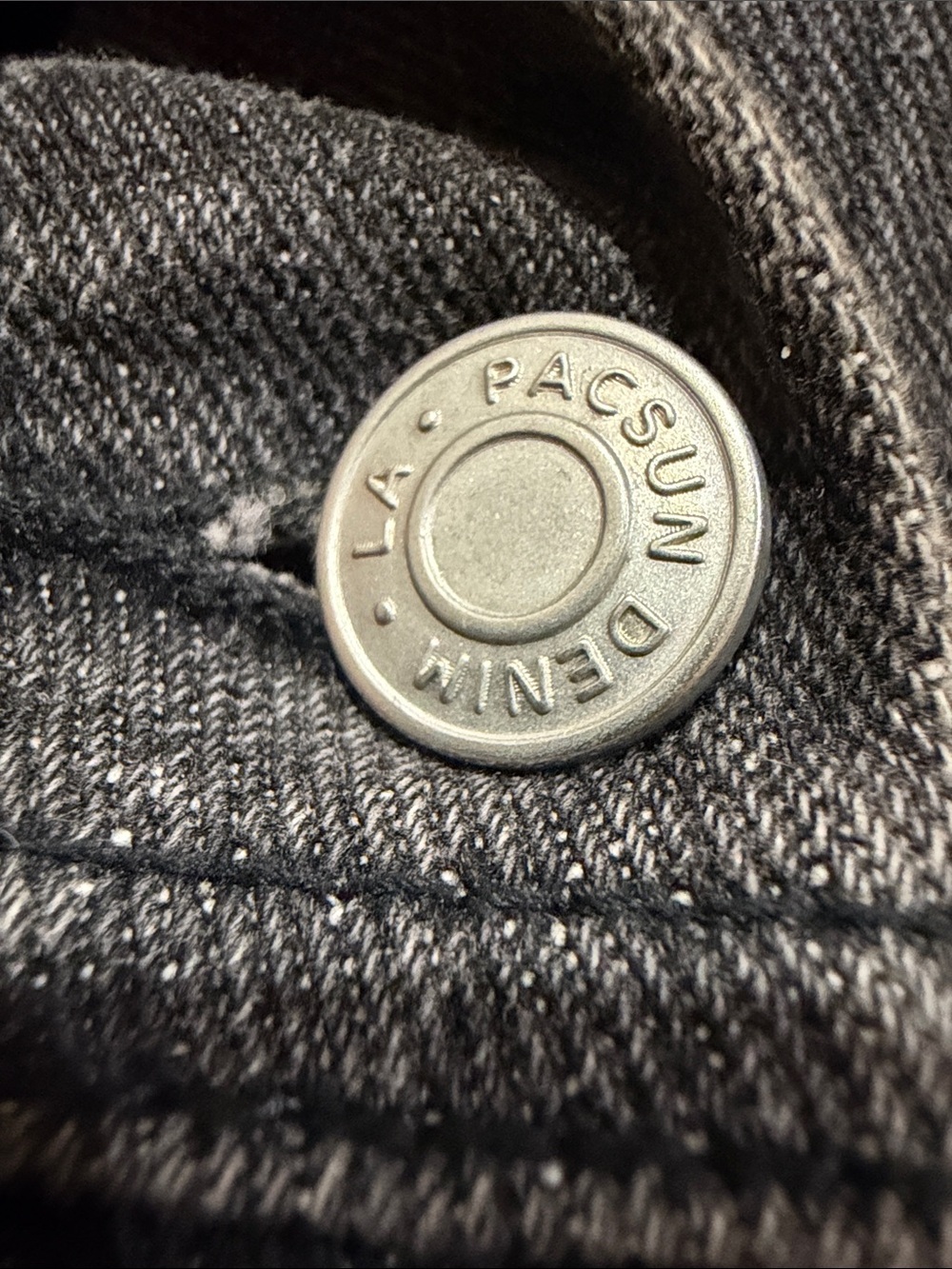 Pacsun Sherpa Collar Cropped Trucker Jacket Washed Black Denim - Picture 6 of 8